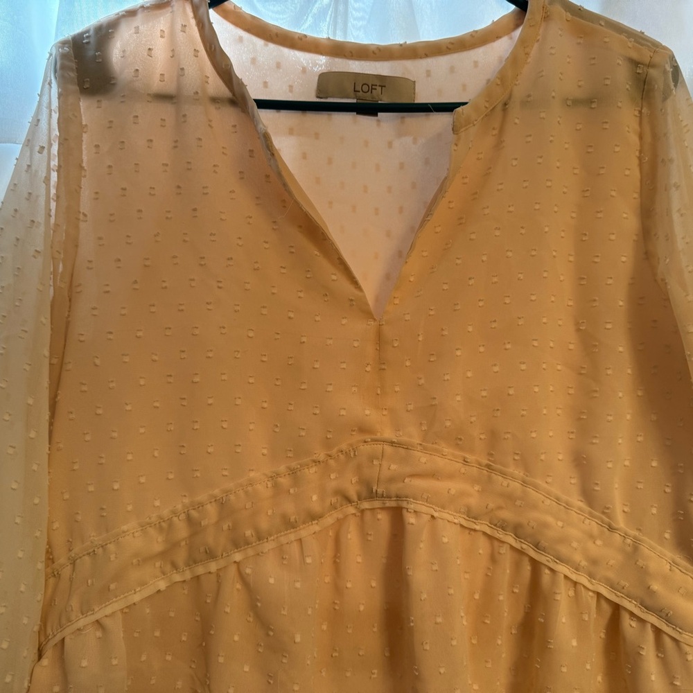 Loft pale pink Swiss dot top euc - Picture 5 of 9